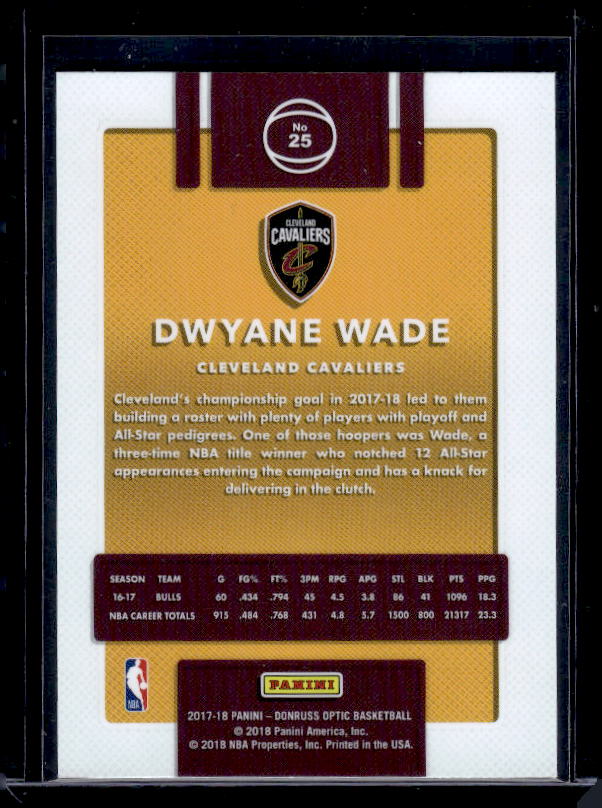 2017-18 Donruss Optic #25 Dwyane Wade