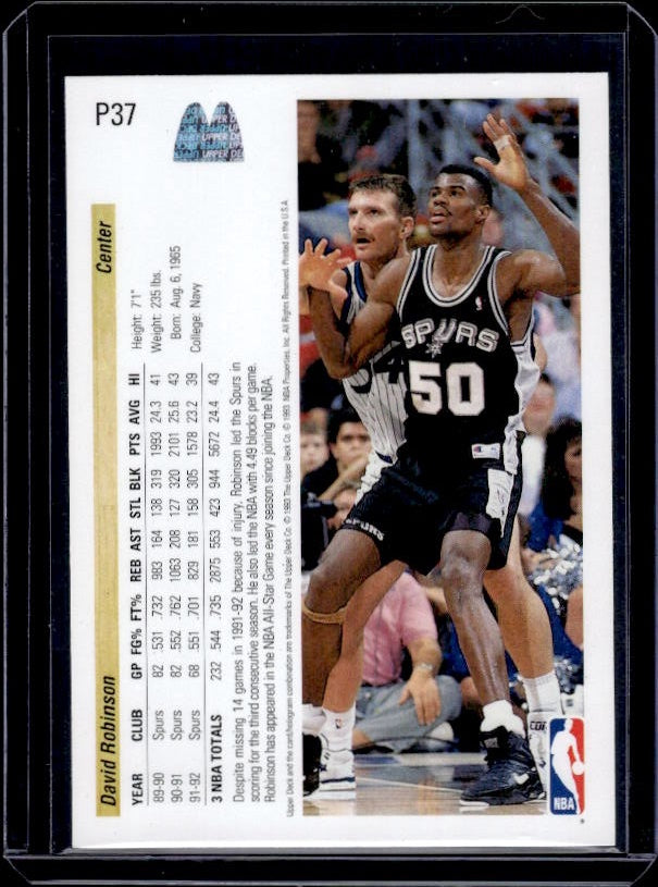 1992-93 Upper Deck McDonald's #P37 David Robinson