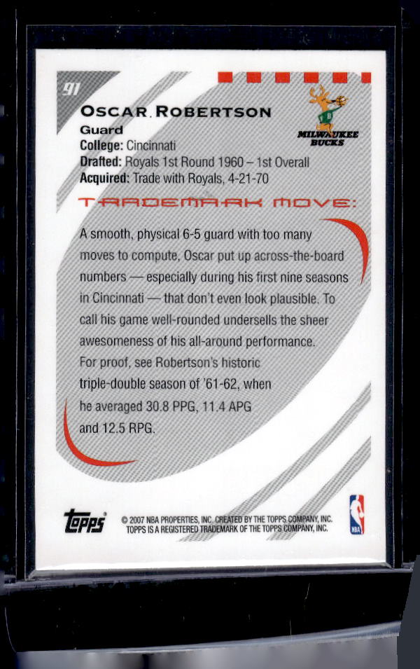 2006-07 Topps Trademark Moves #91 Oscar Robertson