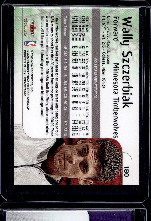 1999-00 SkyBox Impact #180 Wally Szczerbiak