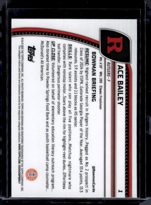 2024-25 Bowman University Chrome #1 Ace Bailey