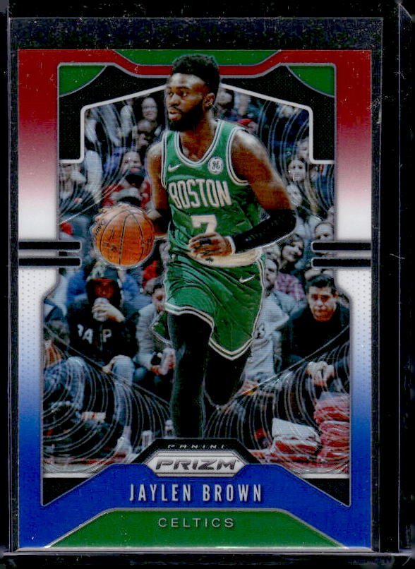 2019-20 Panini Prizm #40 Jaylen Brown Prizms Red White and Blue