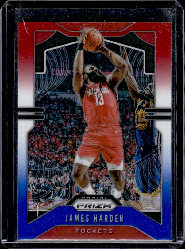 2019-20 Panini Prizm #107 James Harden Prizms Red White and Blue