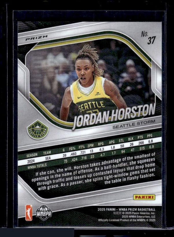 2025 Panini Prizm WNBA #37 Jordan Horston Blue Velocity Prizms