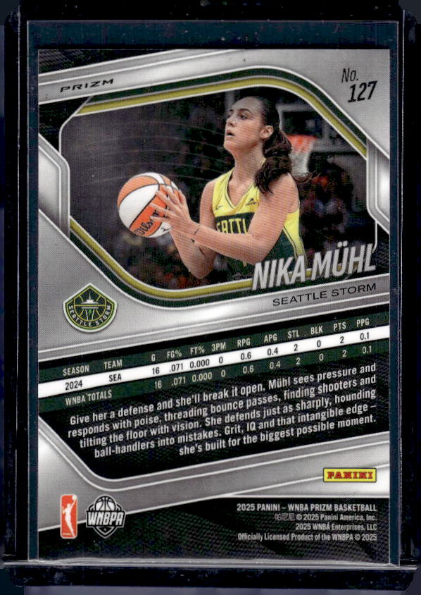 2025 Panini Prizm WNBA #127 Nika Muhl Blue Velocity Prizms