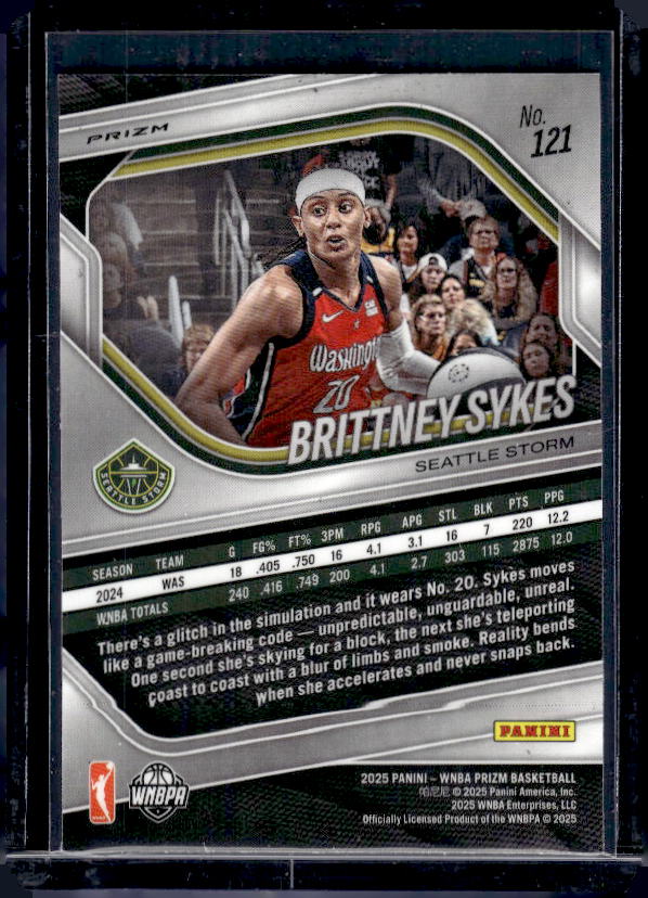 2025 Panini Prizm WNBA #121 Brittney Sykes Ice Prizms