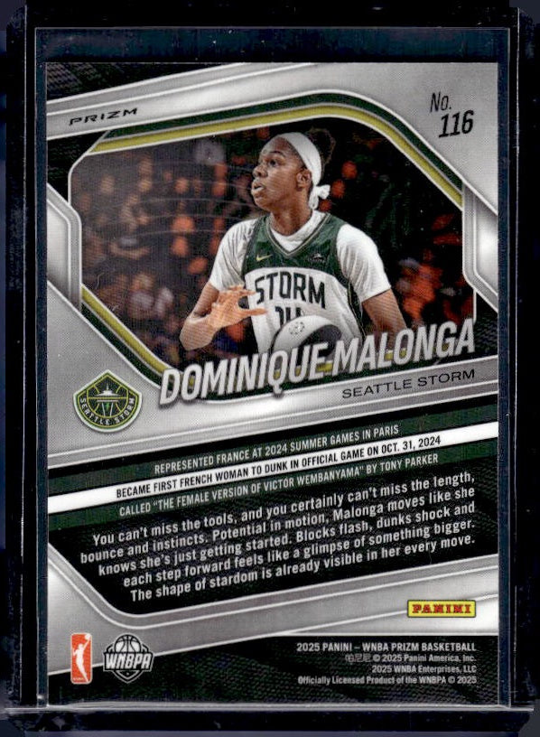 2025 Panini Prizm WNBA #116 Dominique Malonga Ice Prizms