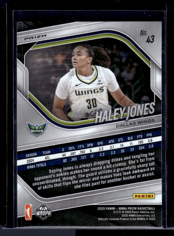 2025 Panini Prizm WNBA #43 Haley Jones Ice Prizms