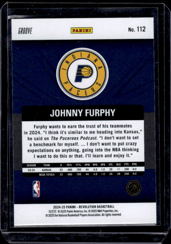 2024-25 Panini Revolution #112 Johnny Furphy Groove