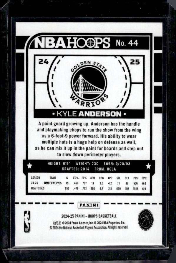 2024-25 Hoops #44 Kyle Anderson Silver #/199