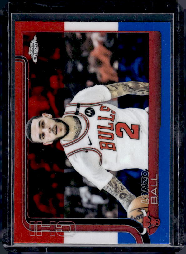 2025-26 Topps Chrome #38 Lonzo Ball Red White and Blue Refractor
