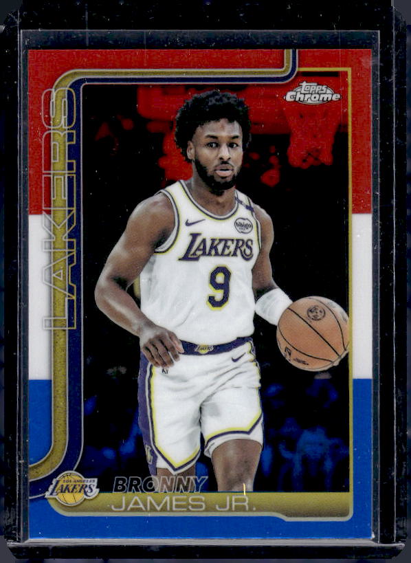 2025-26 Topps Chrome #182 Bronny James Jr. Red White and Blue Refractor