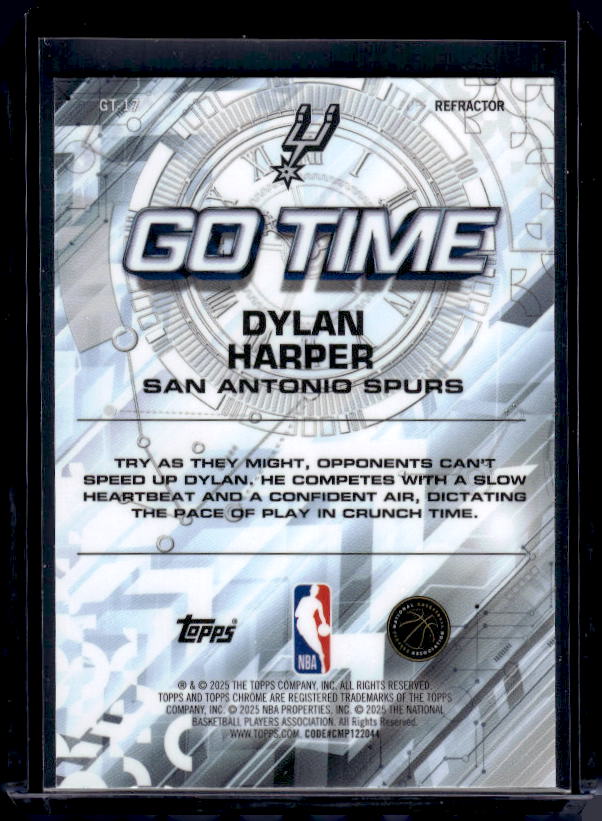 2025-26 Topps Chrome #GT-17 Dylan Harper Go Time Refractor