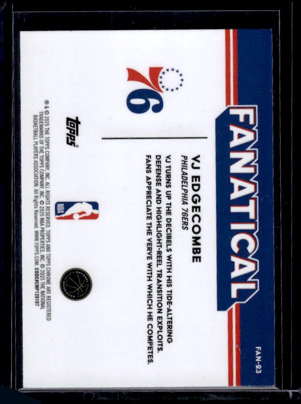 2025-26 Topps Chrome #FAN-23 VJ Edgecombe Fanatical