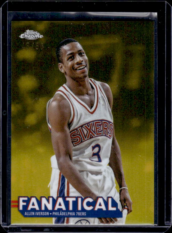 2025-26 Topps Chrome #FAN-20 Allen Iverson Fanatical Gold Refractor #/50
