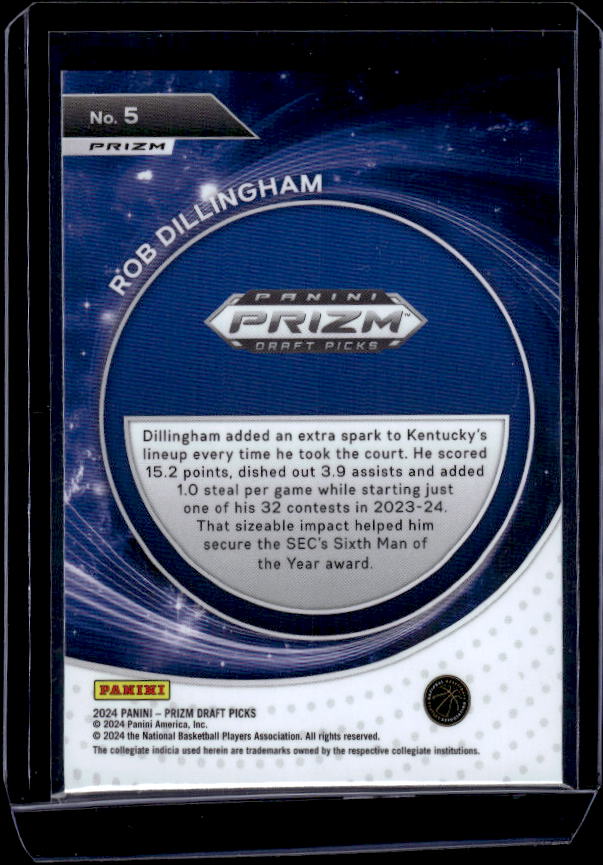 2024 Panini Prizm Draft Picks #5 Robert Dillingham Student Orientation Silver