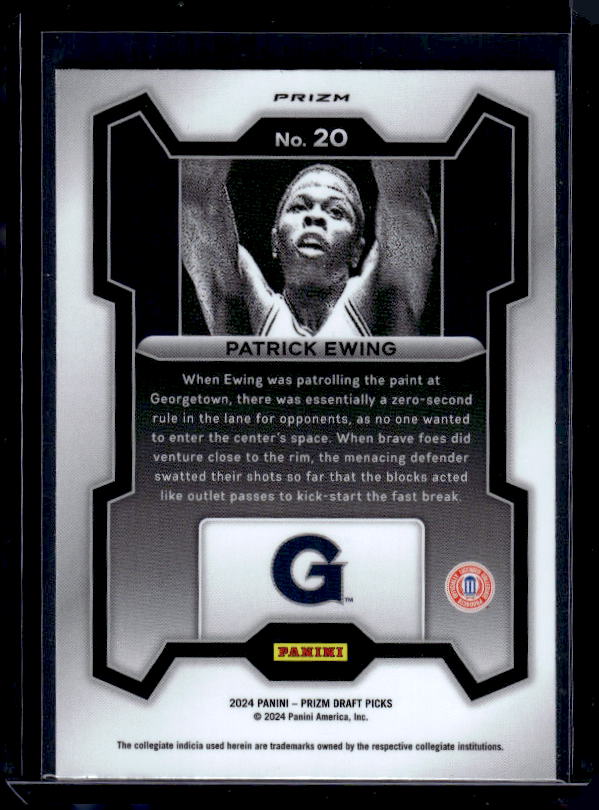 2024 Panini Prizm Draft Picks #20 Patrick Ewing Prizms Purple Wave