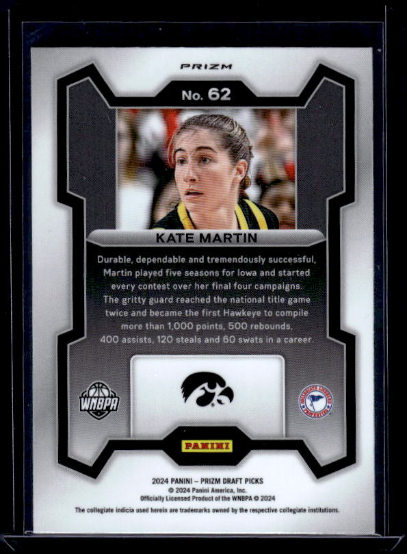 2024 Panini Prizm Draft Picks #62 Kate Martin Prizms Purple Wave