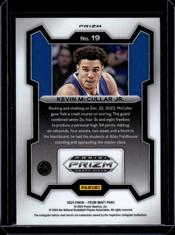 2024 Panini Prizm Draft Picks #19 Kevin McCullar Jr. Prizms Green