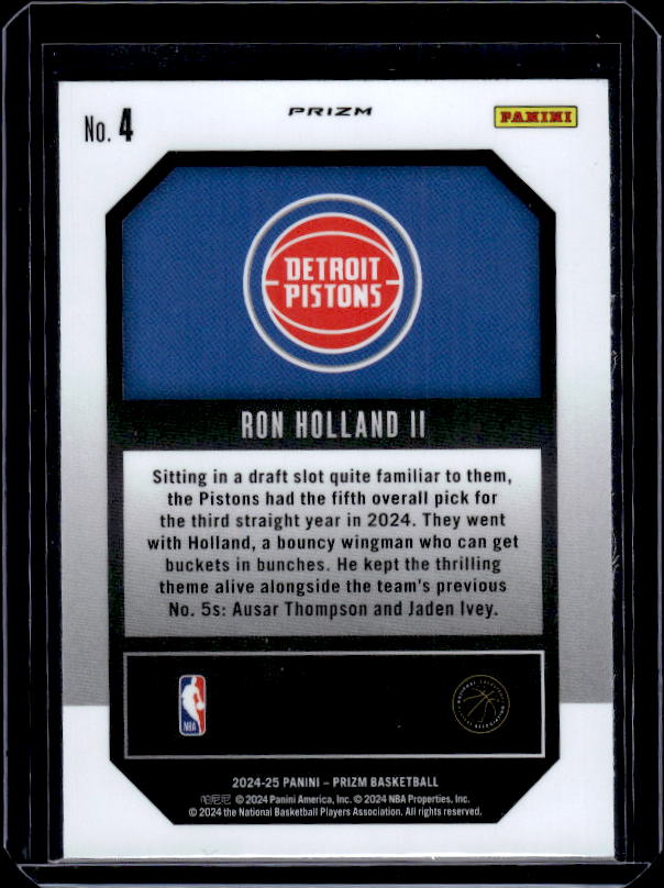 2024-25 Panini Prizm #4 Ron Holland II Emergent Prizms Silver