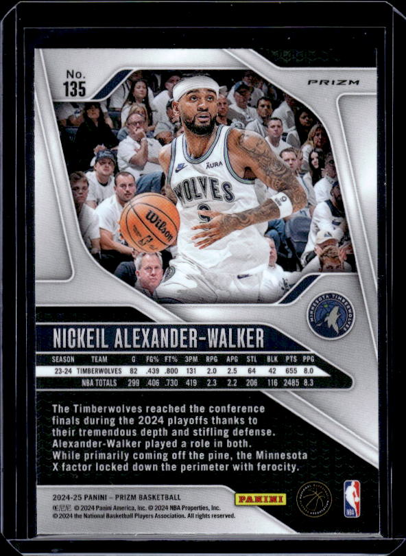 2024-25 Panini Prizm #135 Nickeil Alexander-Walker Prizms Red White and Blue