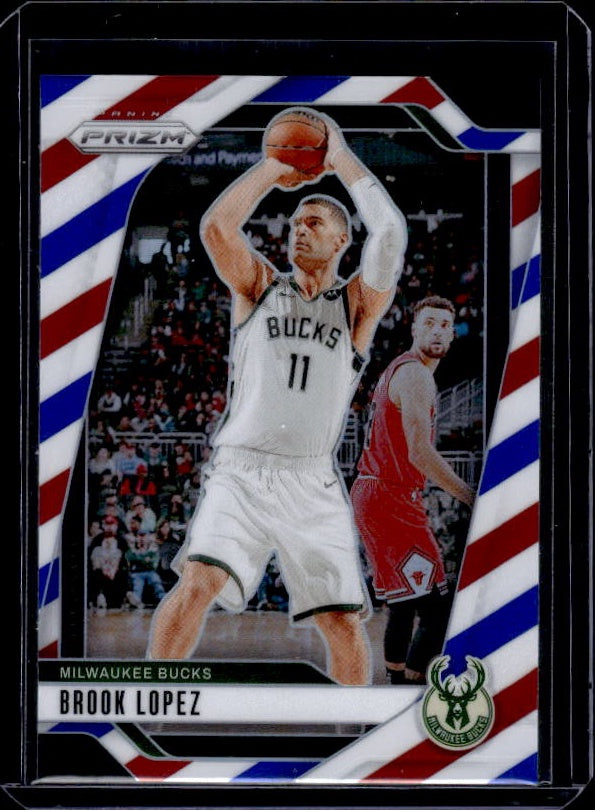 2024-25 Panini Prizm #74 Brook Lopez Prizms Red White and Blue