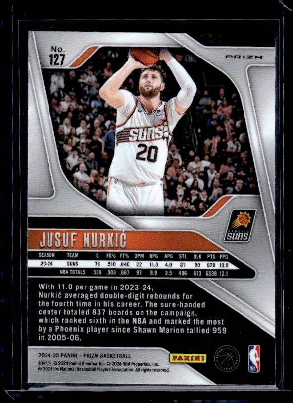 2024-25 Panini Prizm #127 Jusuf Nurkic Prizms Red White and Blue