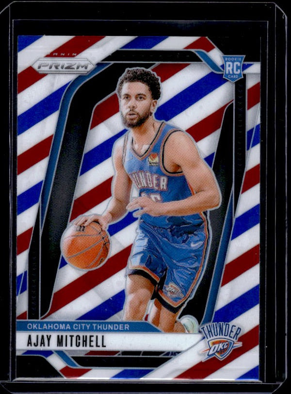 2024-25 Panini Prizm #226 Ajay Mitchell Prizms Red White and Blue