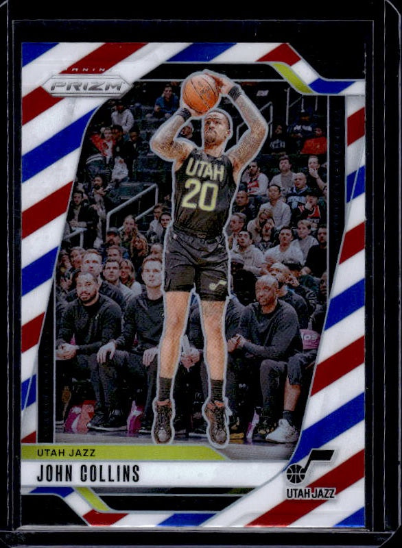2024-25 Panini Prizm #220 John Collins Prizms Red White and Blue
