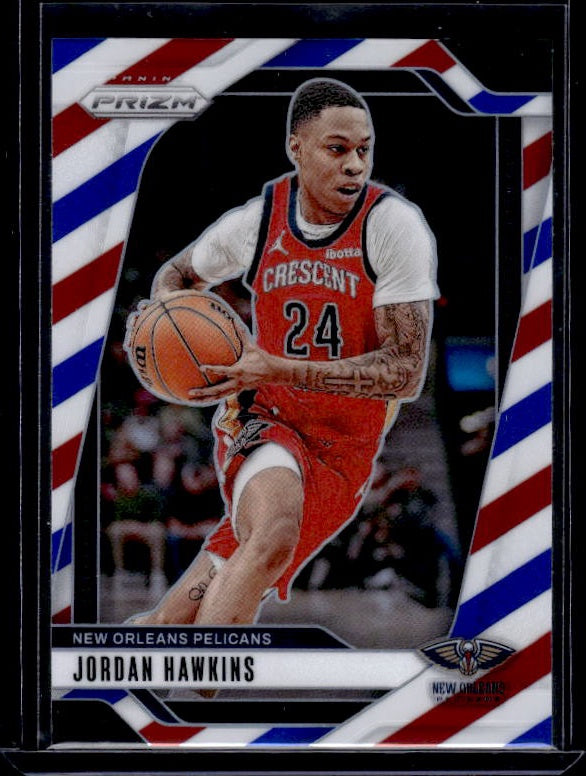 2024-25 Panini Prizm #48 Jordan Hawkins Prizms Red White and Blue