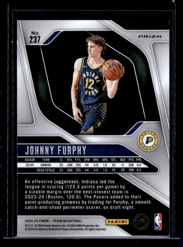 2024-25 Panini Prizm #237 Johnny Furphy Prizms Red White and Blue