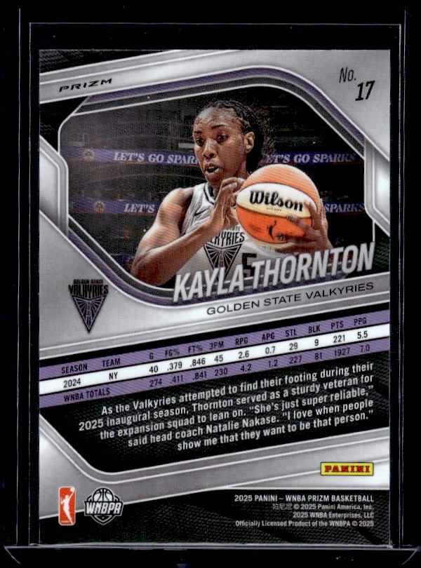 2025 Panini Prizm WNBA #17 Kayla Thornton Silver Prizms