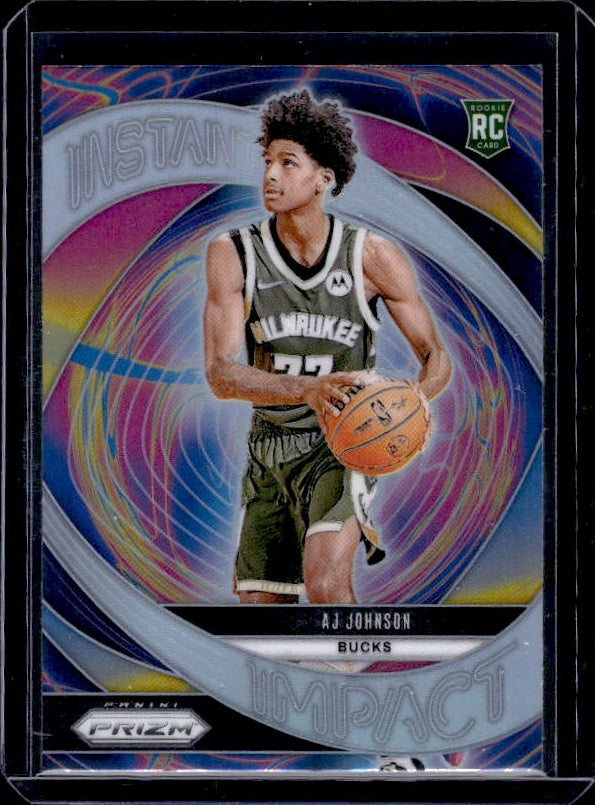 2024-25 Panini Prizm #11 AJ Johnson Instant Impact Prizms Silver