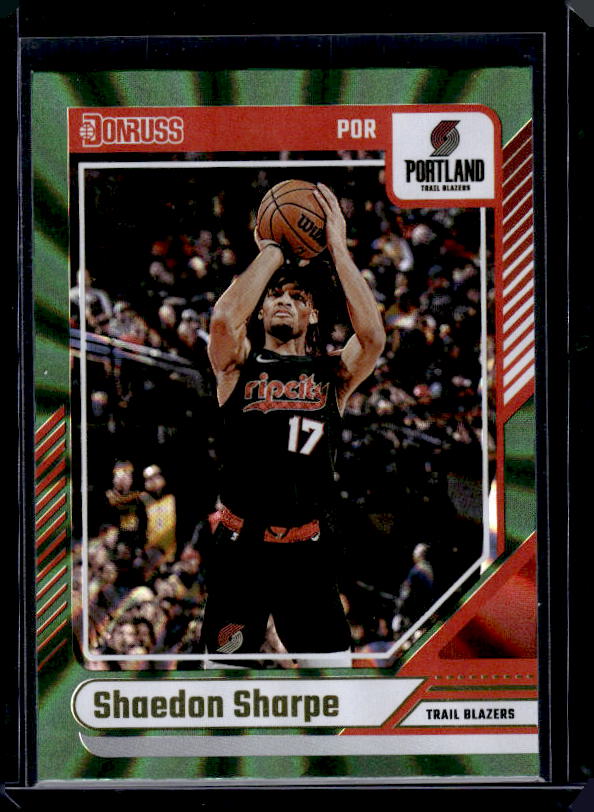 2024-25 Donruss #116 Shaedon Sharpe Holo Green Laser