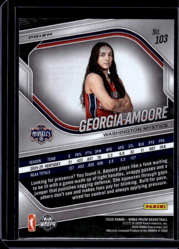 2025 Panini Prizm WNBA #103 Georgia Amoore Ice Prizms