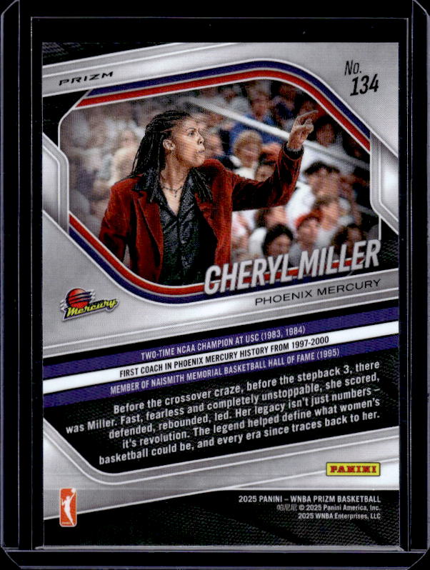 2025 Panini Prizm WNBA #134 Cheryl Miller Green Prizms