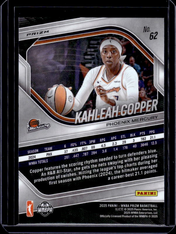 2025 Panini Prizm WNBA #62 Kahleah Copper Ice Prizms
