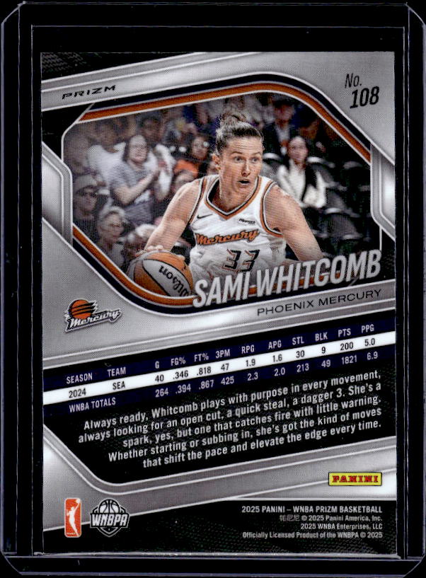 2025 Panini Prizm WNBA #108 Sami Whitcomb Ice Prizms