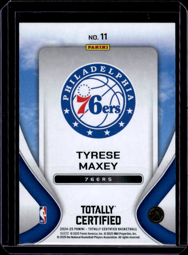 2024-25 Panini Totally Certified #11 Tyrese Maxey Franchise Foundations
