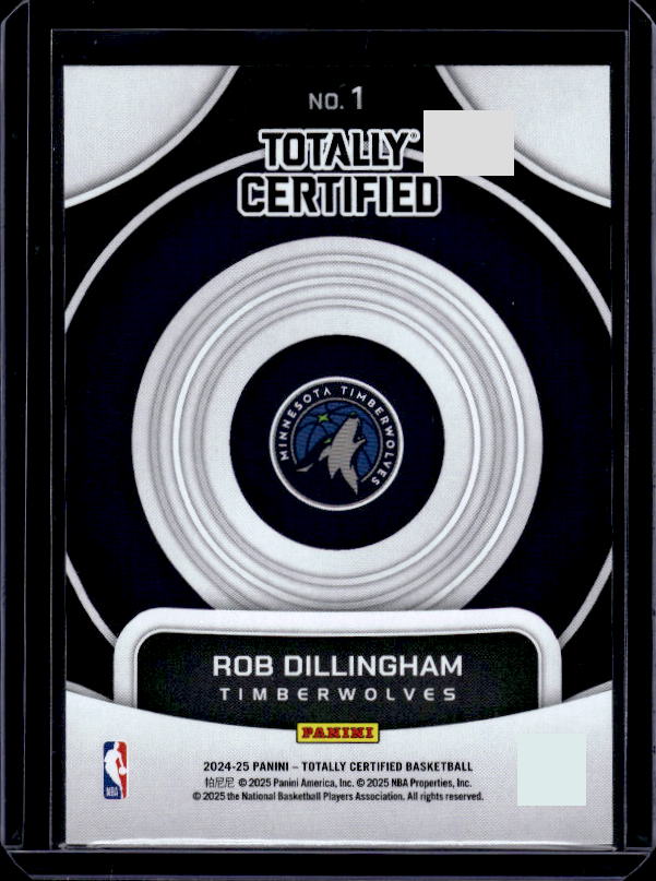 2024-25 Panini Totally Certified #1 Rob Dillingham On Target