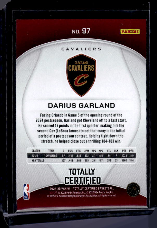 2024-25 Panini Totally Certified #97 Darius Garland Mirror Bronze