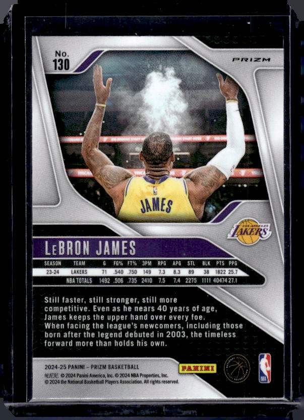 2024-25 Panini Prizm #130 LeBron James Prizms Red White and Blue