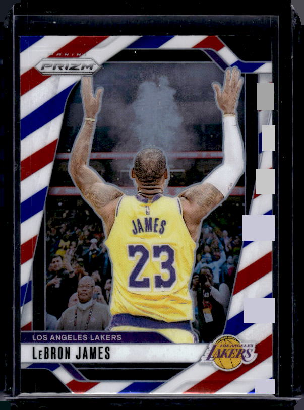 2024-25 Panini Prizm #130 LeBron James Prizms Red White and Blue