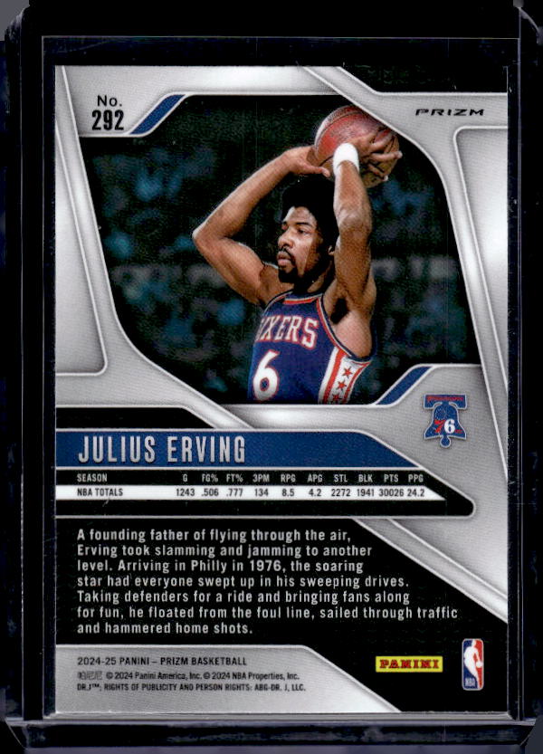 2024-25 Panini Prizm #292 Julius Erving Prizms Red White and Blue