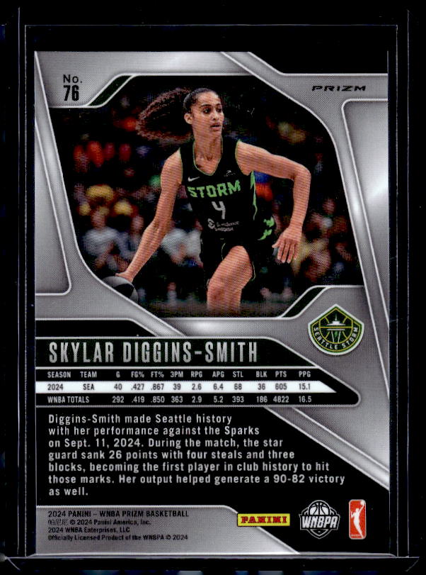 2024 Panini Prizm WNBA #76 Skylar Diggins-Smith Silver Prizms
