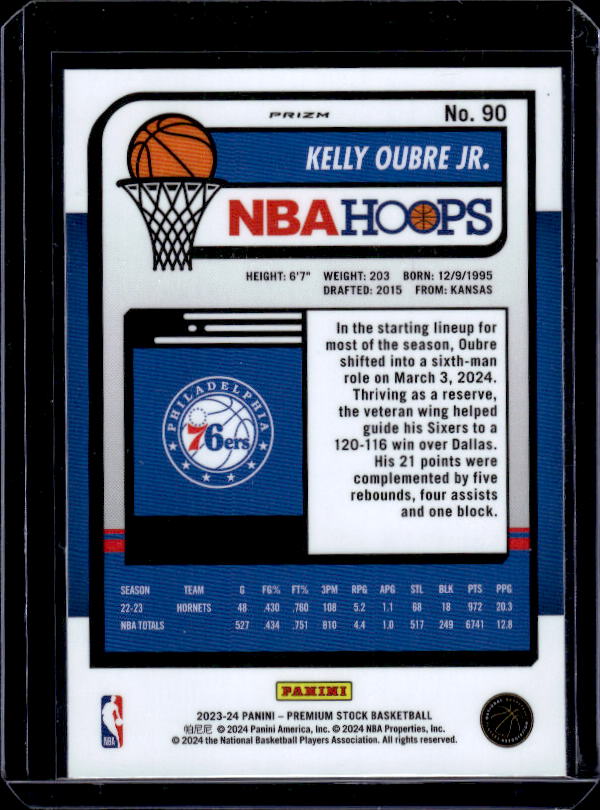 2023-24 Hoops Premium Stock #90 Kelly Oubre Jr. Ice Prizm