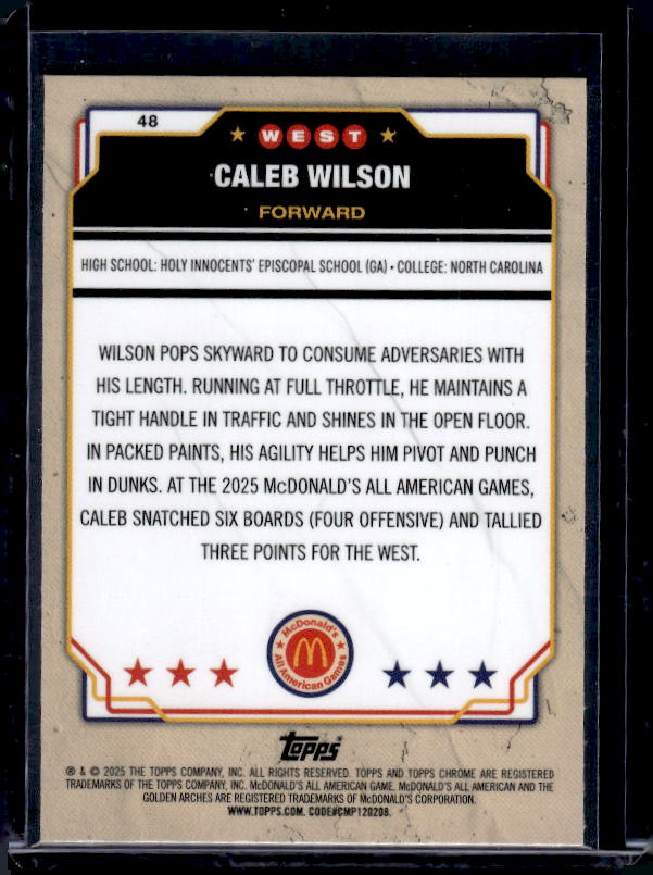 2025-26 Topps Chrome McDonald's All American #48 Caleb Wilson