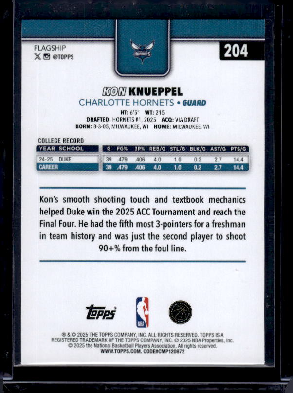 2025-26 Topps #204 Kon Knueppel