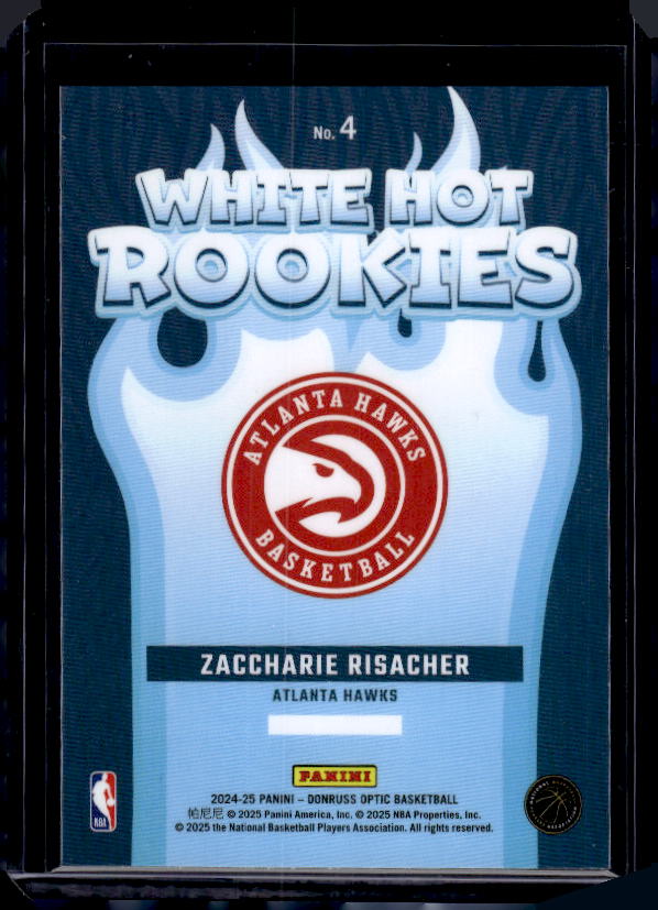 2024-25 Donruss Optic #4 Zaccharie Risacher White Hot Rookies