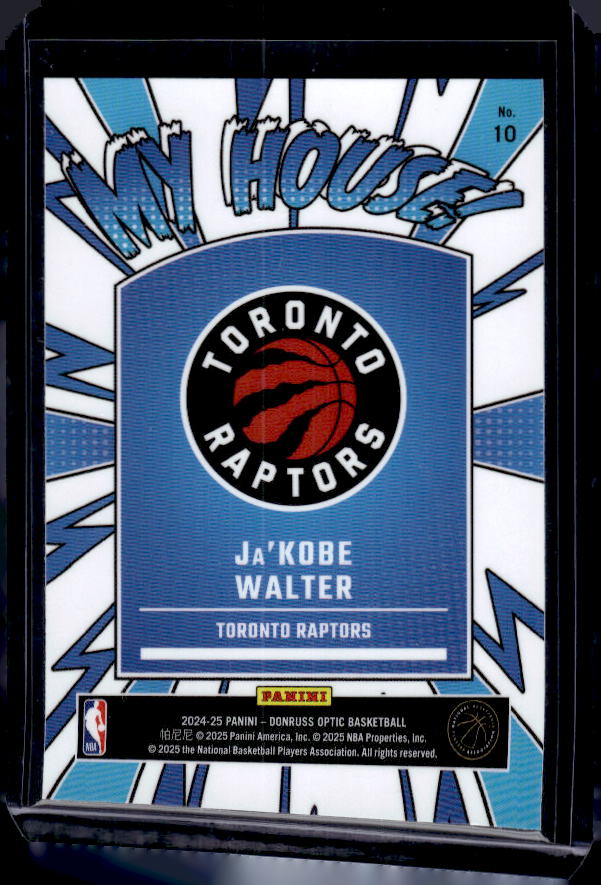 2024-25 Donruss Optic #10 Ja'Kobe Walter My House